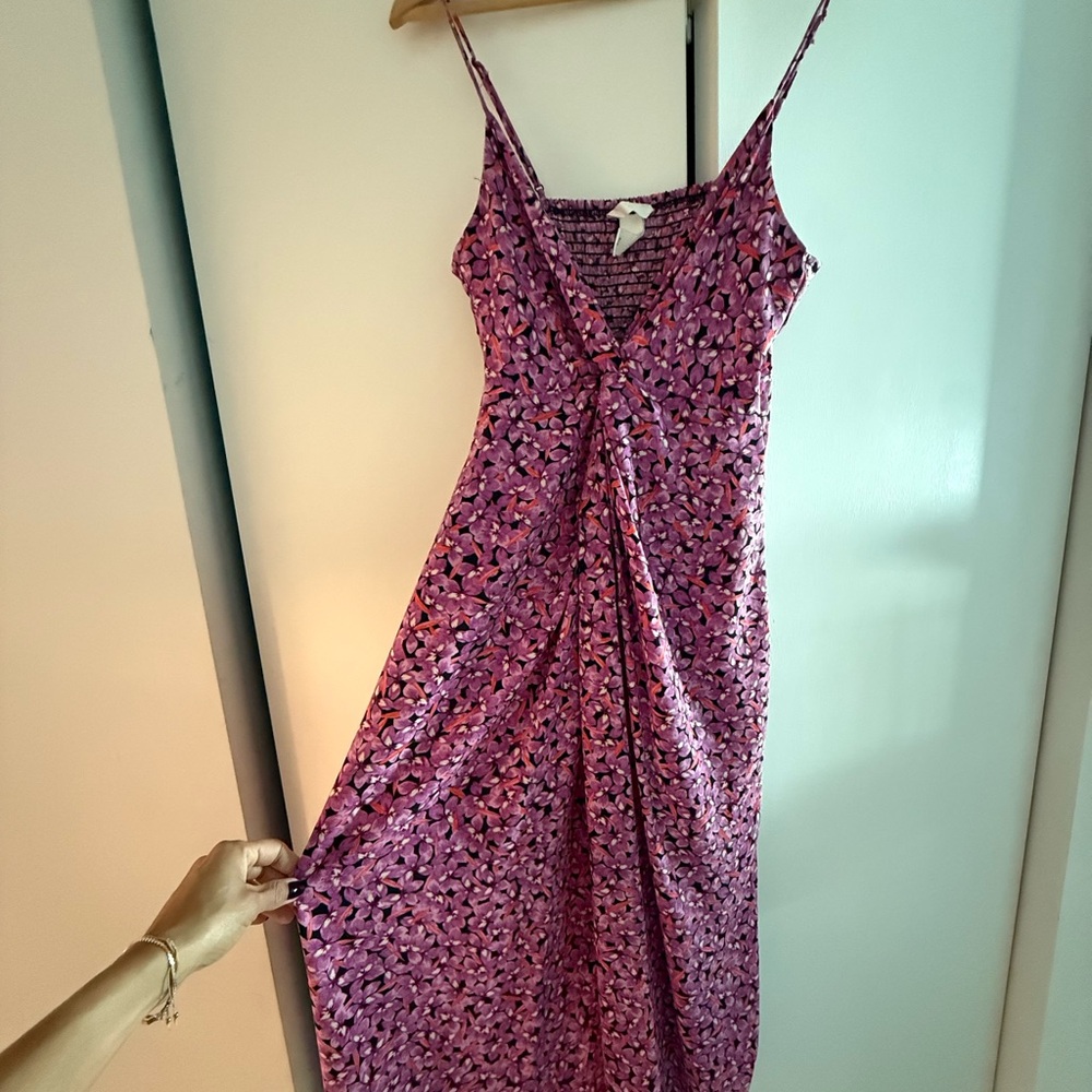 H&M Purple Floral Maxi Slip Dress